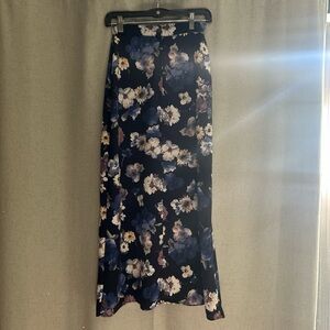 Floral Maxi Skirt - Black and Blue